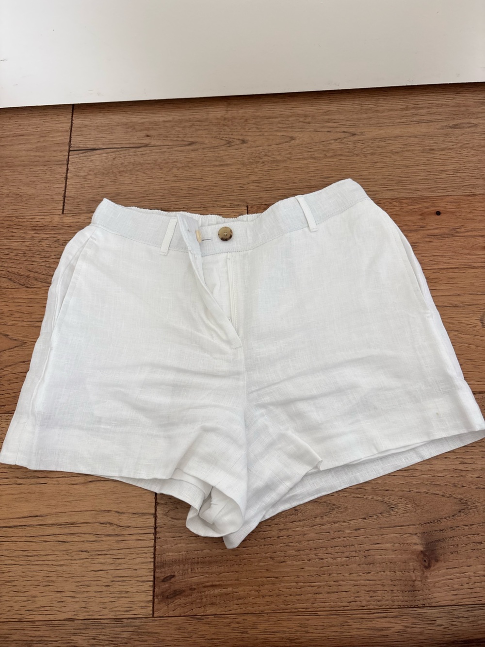 J. Crew White Linen-Blend Summer Shorts